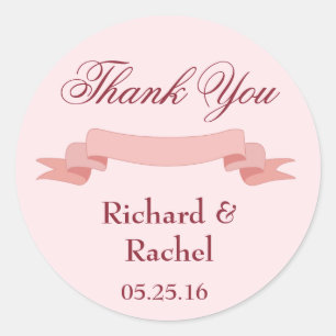 Sticker Rond Merci rose du carbone