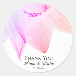 Sticker Rond *~* Merci rose et bleu Ombre Lotus