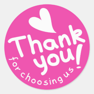 Sticker Rond Merci Rose Pour Nous Choisir