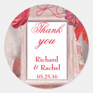 Sticker Rond Merci rouge