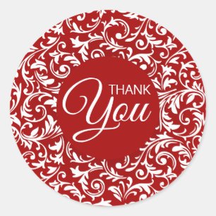 Sticker Rond Merci rouge et blanc Bontanique
