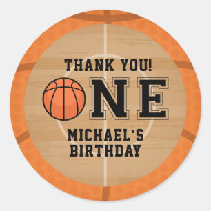 Sticker Rond Merci rustique de basket-ball
