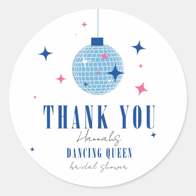 Sticker Rond Merci Santorin Musical disco nuptiale douche (Devant)