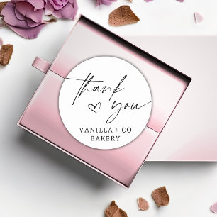 Sticker Rond Merci Script Coeur Produits cuits boulangerie affa