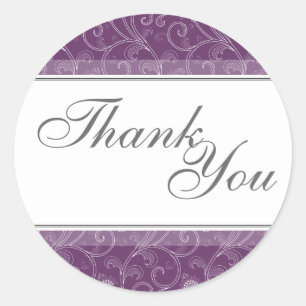 Sticker Rond Merci Seal - Profond violet Mariage victorien