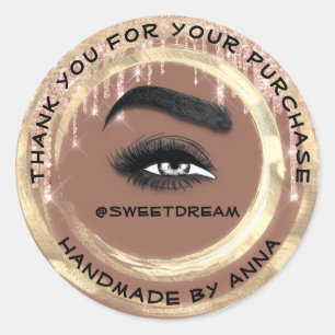 Sticker Rond Merci Shopping maquillage Artiste Lash Cleaner Dri