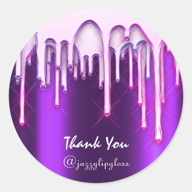 Sticker Rond Merci Shopping Vacances Pink Drives Purple (Devant)