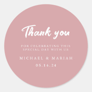 Sticker Rond Merci simple et élégant mariage préféré