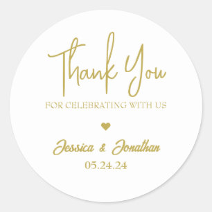 Sticker Rond Merci simple et élégant mariage préféré