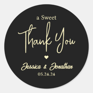 Sticker Rond Merci simple et élégant mariage préféré