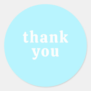 Sticker Rond Merci Simple Police Rétro Mariage Turquoise