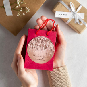 Sticker Rond Merci Small Business en ligne Drivers Rose Gold
