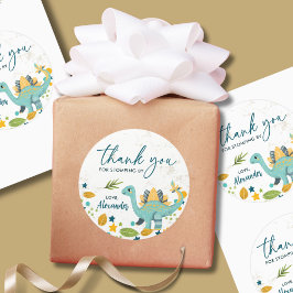 Sticker Rond Merci Stommer Par Jurassic Dinosaur Anniversaire