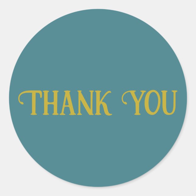 Sticker Rond Merci Turquoise uni couleur plaine (Devant)