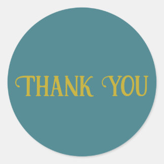Sticker Rond Merci Turquoise uni couleur plaine