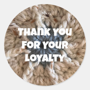 Sticker Rond Merci Vendeur de Créations au Crochet Client Fidèl