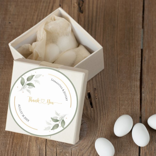 Sticker Rond Merci verdoyant mariage privilégier les espaces pe (Créateur téléchargé)