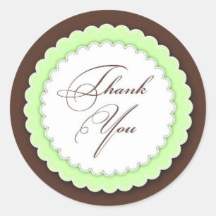 Sticker Rond Merci vert Brown