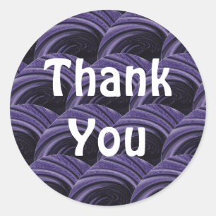 Sticker Rond Merci Violet Cercle noir Motif Appréciation
