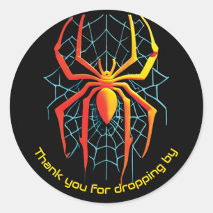 Sticker Rond Merci Web déplaisant Spider