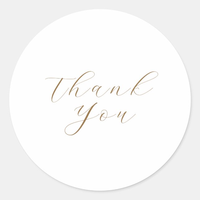 Sticker Rond Merci White Gold Favoriser (Devant)