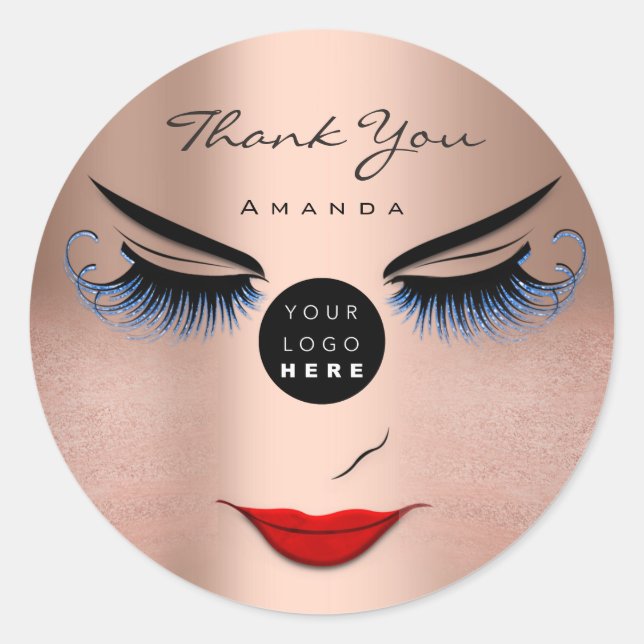 Sticker Rond MerciName Eyelash Sweet 16th Rose Logo Qr Code (Devant)