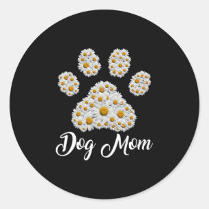 Sticker Rond Mère Art Meilleur Chien Maman Jour d'anniversaire