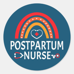 Sticker Rond Mère Bébé Infirmière Postpartum Infirmière Cadeaux