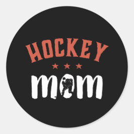 Sticker Rond Mère de hockey sur glace Vintage Retro Fière Sport