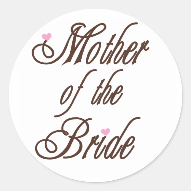 Sticker Rond Mère de la mariée Classy Browns (Devant)