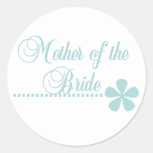 Sticker Rond Mère de la mariée Élégance Turquoise (Devant)