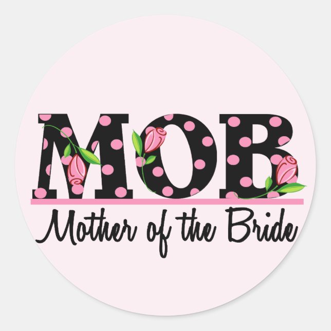 Sticker Rond Mère de la mariée (MOD) Tulip Lettering (Devant)