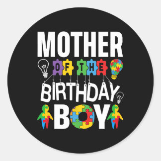 Sticker Rond Mère De L'Anniversaire Garçon Autisme Maman