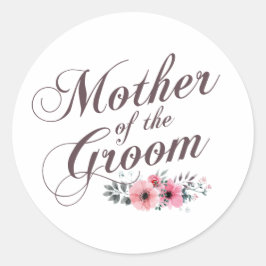 Sticker Rond Mère de l'autocollant élégant du mariage | de