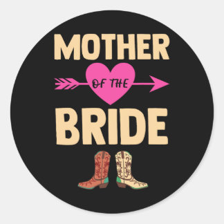 Sticker Rond Mère Du Mariage Marié Bachelorette Cowboy Bo