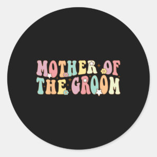 Sticker Rond Mère du marié Maman Groovy Enterrement de vie de g