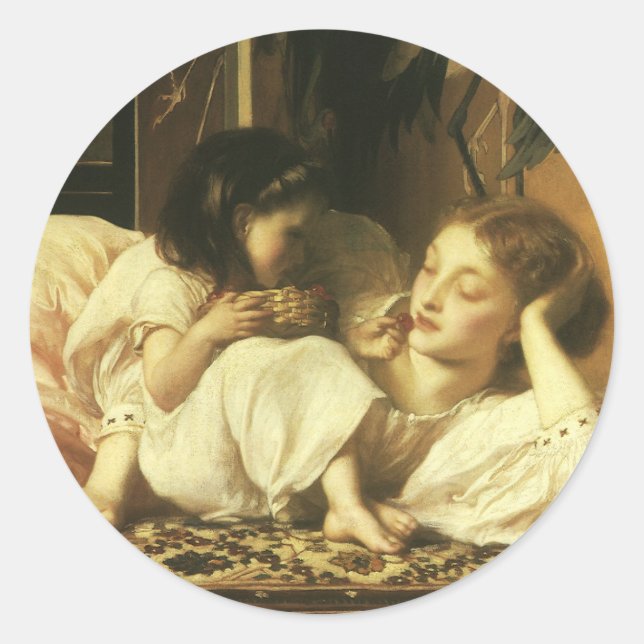 Sticker Rond Mère et Enfant (alias Cerises) par Lord Leighton (Devant)
