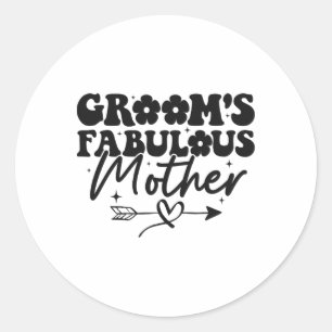 Sticker Rond Mère Fabuleuse du Marié Maman Groovy du Marié 