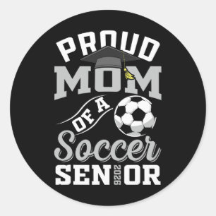 Sticker Rond Mère fière d'un élève de terminale de soccer de la