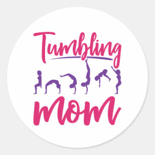 Sticker Rond Mère Gymnastique maman Tumbling