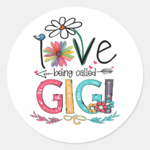 Sticker Rond Mère J'Aime Être Appelée Gigi Sunflower Anniversai