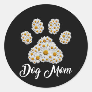 Sticker Rond Mère Meilleur Chien Maman Jour d'anniversaire