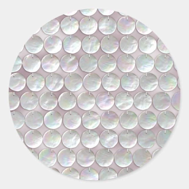 Sticker Rond Mère Rose Des Séquins De Perle (Devant)
