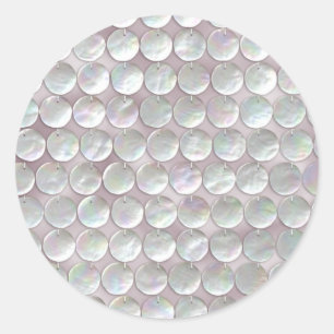 Sticker Rond Mère Rose Des Séquins De Perle