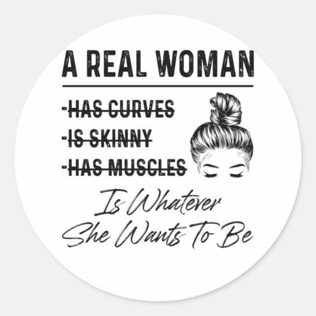 Sticker Rond Mère Une Véritable Femme Anniversaire (Devant)