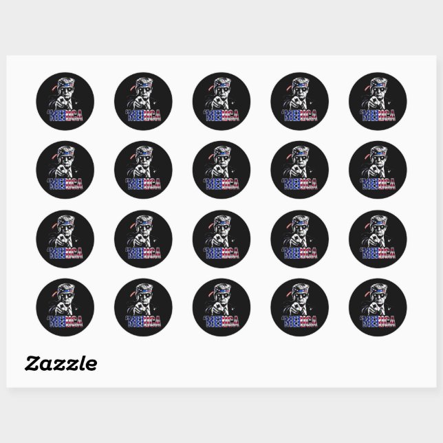 Sticker Rond Merica Trump American Flag États-Unis (Feuille)
