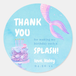 Sticker Rond Mermaid 1er anniversaire ONEder Merci de mer