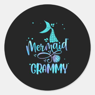 Sticker Rond Mermaid grammy drôle femmes famille appariement fê