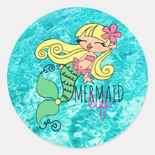 Sticker rond Mermaid Life BL Classic