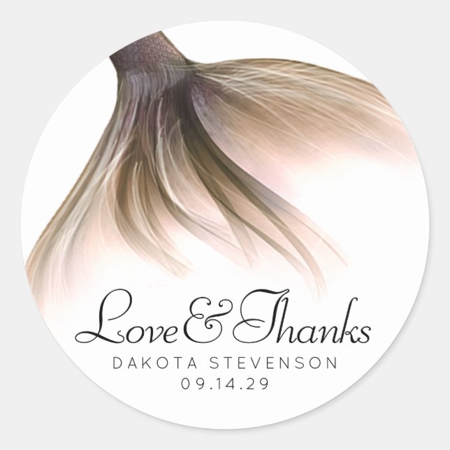 Sticker Rond Mermaid Posh Tail | Dusty Merci en terre cuite (Devant)